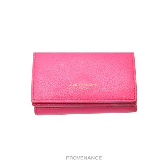 🔴 Saint Laurent Paris SLP Trifold Wallet - Pink Leather - Picture 5 of 9